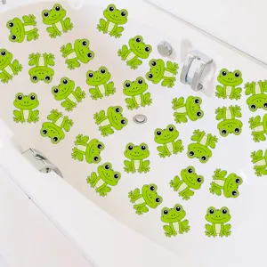 Cute green frog non slip bathtub stickers, waterproof anti slip treads for bathroom tub.