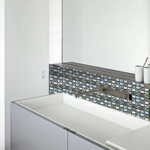 Waterproof mosaic tile sticker for home decoration DIY self-adhesive bathroom wall decor detail.