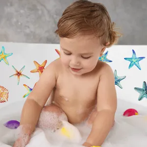 Cute starfish anti slip bathtub stickers for baby safety in bathroom tub non slip grip mats.