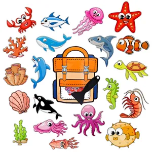Cute marine animal anti slip bathtub stickers waterproof non slip stickers for kids bathroom safety.