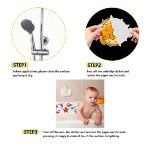 Cute cartoon ocean animal anti-slip bathtub stickers for bathroom safety and easy daily use.