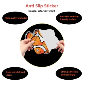 Cute clownfish anti-slip bathtub sticker with textured safety surface for bathroom use.