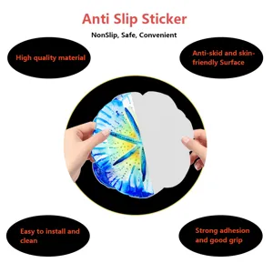 Anti slip bathtub sticker, waterproof watercolor floral design, strong adhesive safety mat for bathroom.