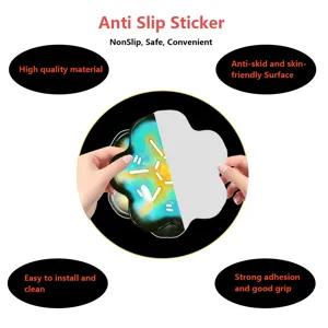 Close-up detail of the anti-slip bathtub sticker showing its flower shape and textured surface.
