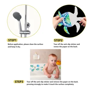 Waterproof non-slip bathtub stickers cute sea turtle anti-slip adhesive strips for bathroom floor