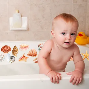Non slip bathtub stickers anti slip shower strips seashell marine waterproof appliques