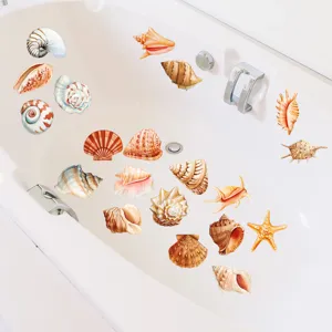 Anti slip bathtub stickers waterproof non slip seashell decals for tub shower floor safety