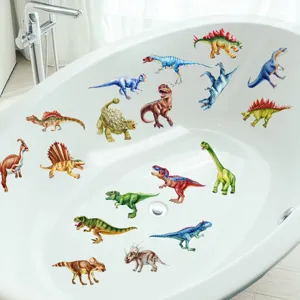 Dinosaur bathtub anti-slip stickers set, cute non-slip waterproof adhesive safety treads.