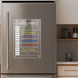Transparente Acryl Magnet Wochenplaner Menütafel für Kühlschrank Trockenabwischbare Notiztafel.