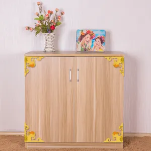 Gold acrylic corner stickers for furniture and home wall decor, stylish mirror finish 10cm.