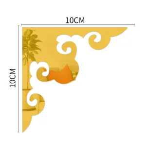10cm gold acrylic corner wall sticker mirror decorative trim for home furniture decor detail
