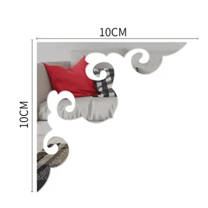 10cm acrylic corner mirror wall sticker, decorative decal for furniture and TV background.