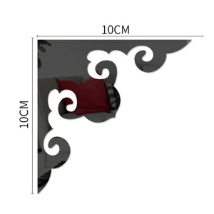 10cm acrylic mirror corner sticker decorative wall decal for furniture home background decor