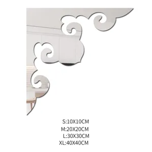 Acrylic corner wall sticker mirror home decor decorative decal for living room furniture background.
