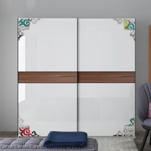 Acrylic corner sticker detail showcasing decorative mirrored furniture trim in modern home setup.