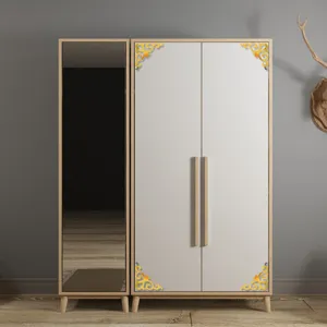 Acrylic corner flower sticker gold decorative decal for furniture wardrobe wall background 10cm.