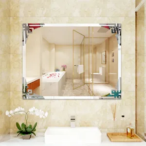 Acrylic corner mirror sticker for home decor, decorative wall sticker for living room background.