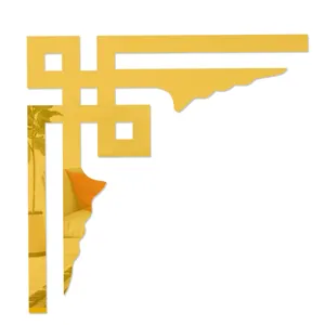 Acrylic corner wall sticker gold mirror decorative decal for furniture TV background wall