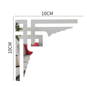 10cm Acrylic Mirror Corner Wall Sticker Geometric Decal for Home Decor TV Background