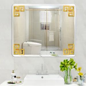 Acrylic mirror wall stickers decorative corner stickers for home living room TV background decor