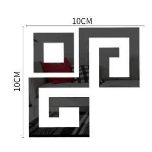 10cm acrylic mirror wall sticker geometric corner decor decal for home TV background wall.