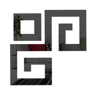 Acrylic mirror wall stickers geometric corner decor for living room bedroom home background.