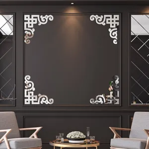 10cm Acrylic Corner Mirror Wall Sticker Decorative Home TV Background Room Wall Decor