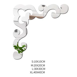 Acrylic mirror wall sticker decorative corner piece European style home decor 4 sizes available