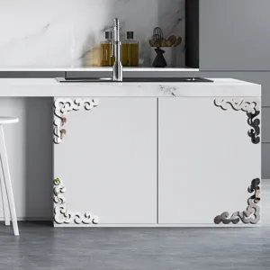 Acrylic mirror corner stickers for furniture cabinet and wall decoration home decor 10cm