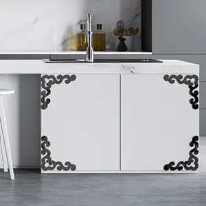 Acrylic corner decorative stickers mirror wall decals for furniture cabinet home decor 10cm