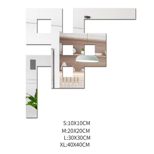 Acrylic mirror wall sticker geometric home decor DIY wall art 4 sizes available for living room