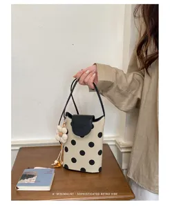 Chice Pünktchen Handytasche, retro lässige Pendler Umhängetasche für süßen Sommeralltag Look.
