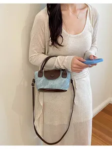 Modischer koreanischer Stil Jeans Textur kleine Handtasche Damen vielseitige Umhängetasche