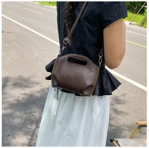Femme marron cuir huilé sac bandoulière rétro sac poignée supérieure sac d'épaule