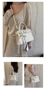 Schicke Retro-Damen-Umhängetasche mit eleganter Spitzen-Schleife für den Alltag