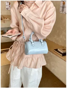 Light blue Boston handbag chic pillow shoulder bag stylish crossbody bag for women daily commute