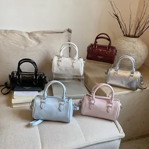 Donna moda PU pelle Boston borsa a mano tempo libero spalla tracolla cuscino borsa