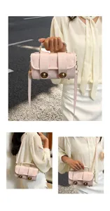 Pink polka dot women crossbody bag stylish shoulder handbag cute commuter purse for daily wear