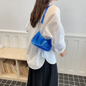 Klar blaue Achseltasche für Damen Sommer Mode Trend Schulter Umhängetasche Handy Tasche chic