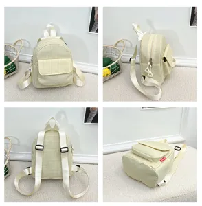 Casual plaid mini backpack for women, sweet forest style small school bag for daily use.