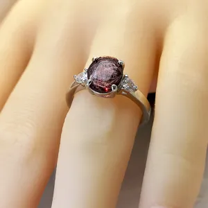 Vintage 925 Sterlingsilber Ring Für Damen Ovale Glasstein Und Zirkonia Eingelegt Finger Schmuck Mode Party Geschenk