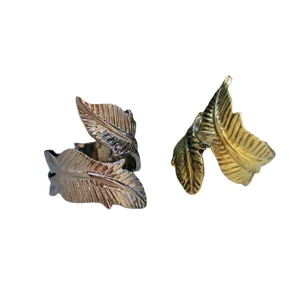 Vintage metalen bladeren ring set, boheemse stijl open vingerringen dames sieraden.