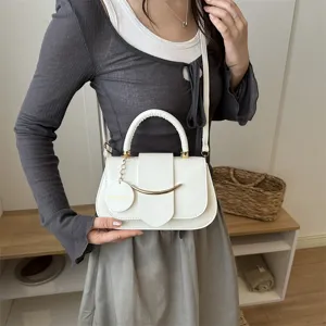 Witte schoudertas voor dames trendy PU leer crossbody tas chique zadelstas stijlvolle tas