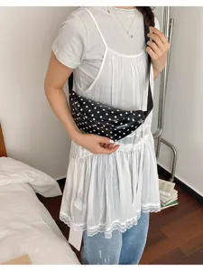 Women casual polka dot chest bag stylish fashion fanny pack lightweight crossbody shoulder bag