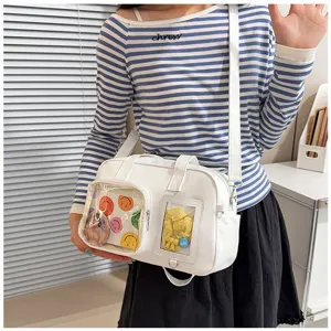 Borsa ita trasparente giapponese borsa a spalla bianca borsa sotto l'ascella donna