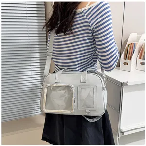 Borsa a tracolla minimalista tinta unita trasparente Ita in pelle PU borsa casual donna