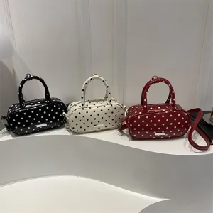 Dames Mode Polka Dot Schoudertas PU Leder Urban Minimalistisch Chic Handtas Dagelijks