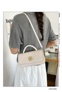 Borsa sottobraccio minimalista da donna, elegante borsa a tracolla stile baguette.