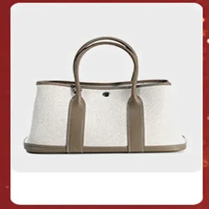 Canvas leather tote bag minimalist casual shoulder handbag for women daily commute travel