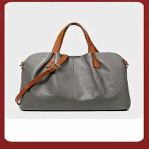Leather women tote bag, minimalist soft shoulder bag, vintage autumn commuter handbag.